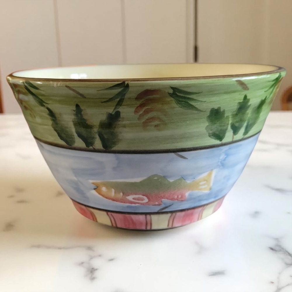 Vtg Home Trends Bella Ceramica Timberline Earthenware Coupe Soup Bowl